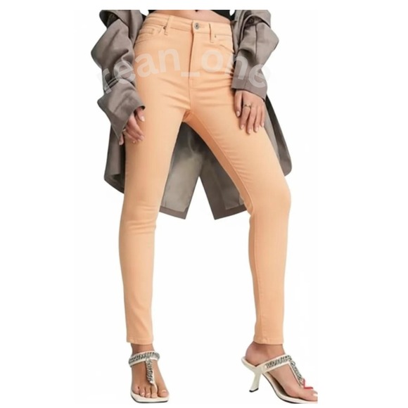 Topshop Moto Denim - Topshop Moto Women's Jamie Skinny Jeans Light Orange Size W28 L32